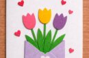 biglietto busta lettere con tulipani