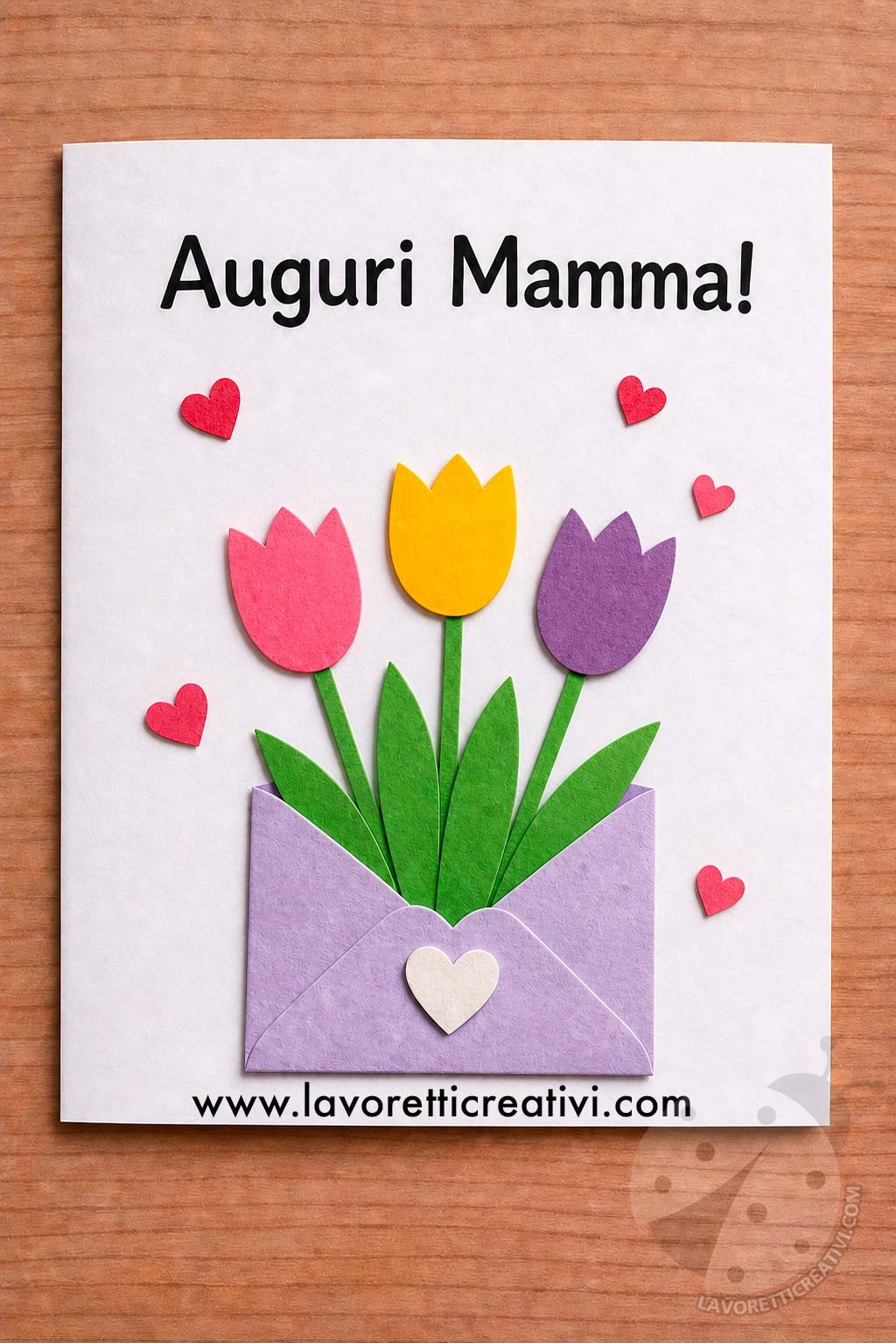 biglietto busta lettere con tulipani