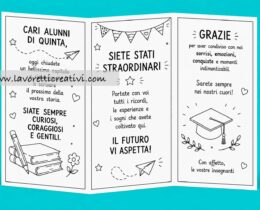 biglietto fai da te per fine anno classe quinta