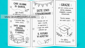 biglietto fai da te per fine anno classe quinta