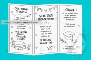 biglietto fai da te per fine anno classe quinta