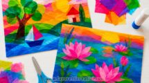 collage con carta velina