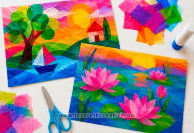 collage con carta velina