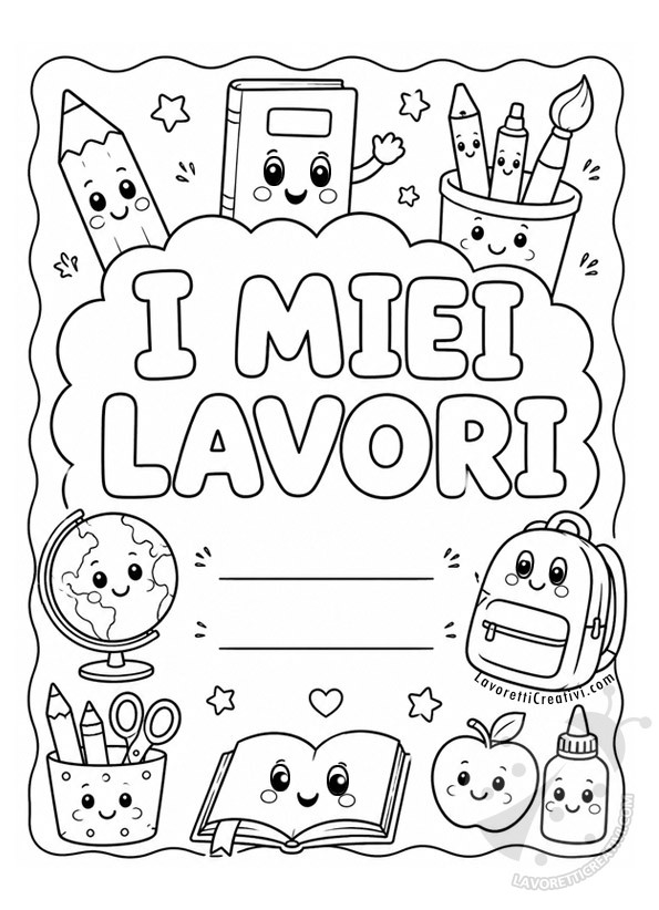 Copertina per raccogliere i disegni 7 copertina i miei lavori da colorare