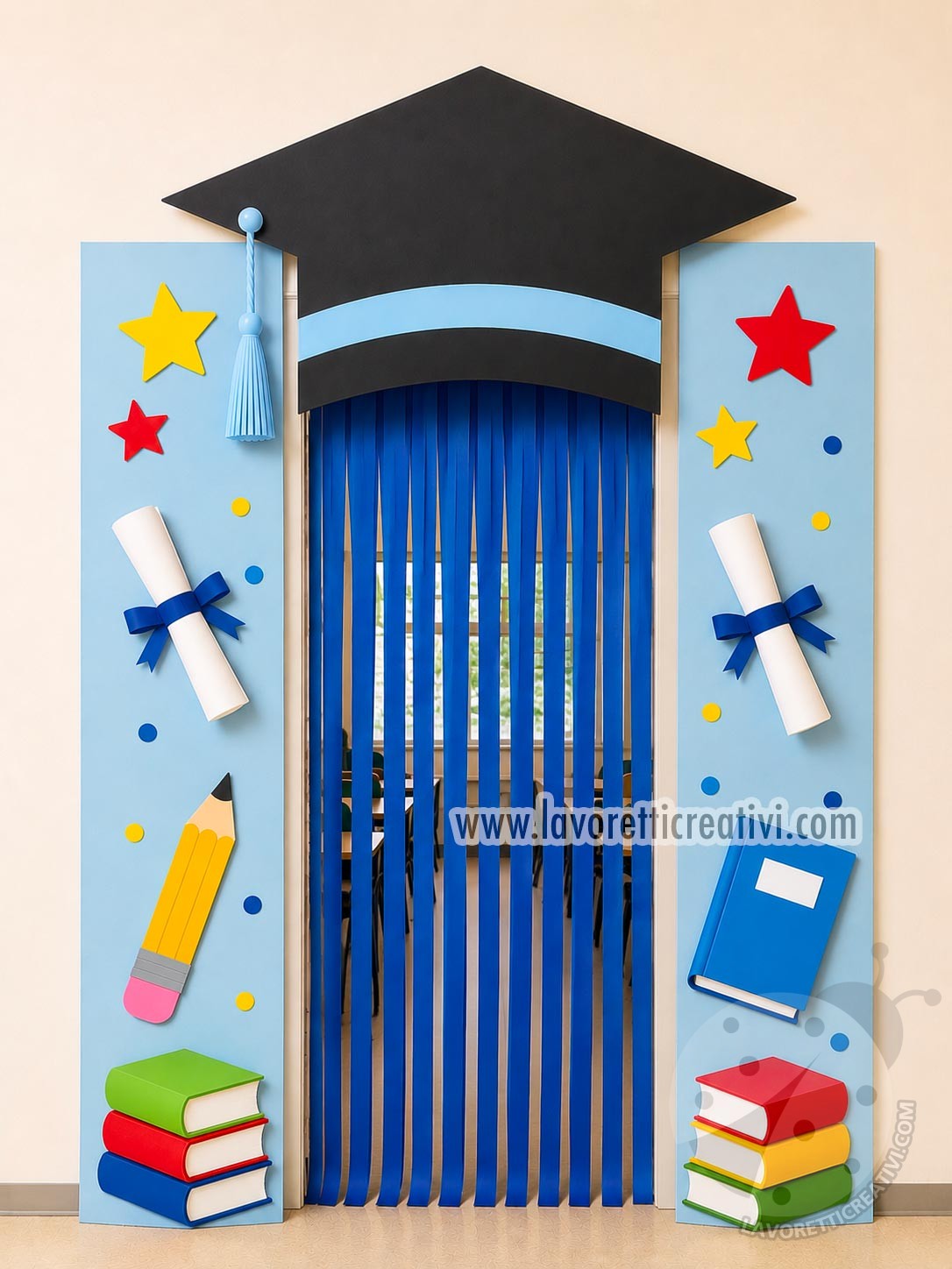 decorazione porta fine scuola primaria