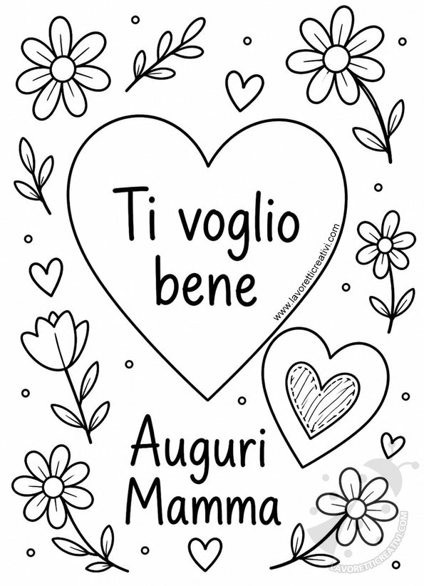 disegno per la mamma da colorare