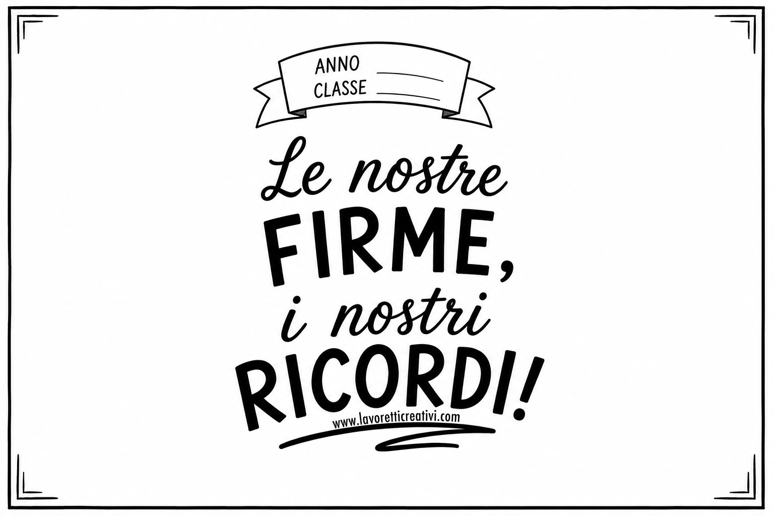 foglio firme di fine anno stampabile