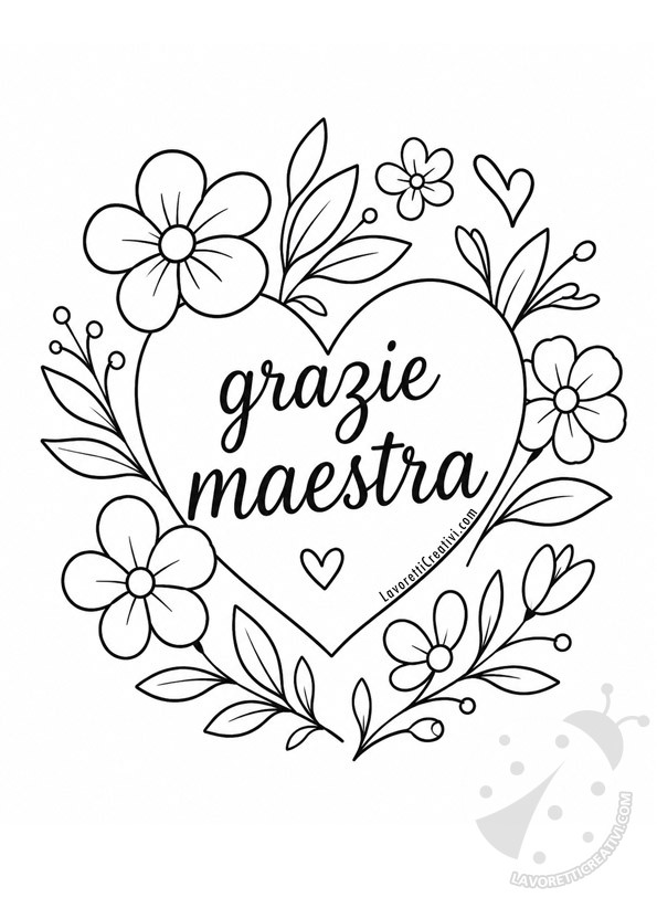 Disegni per le maestre 9 grazie maestra da colorare