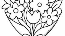 mazzo di fiori da colorare