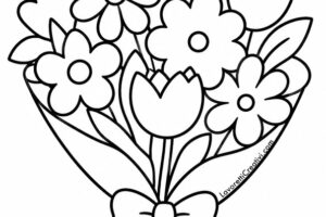 mazzo di fiori da colorare