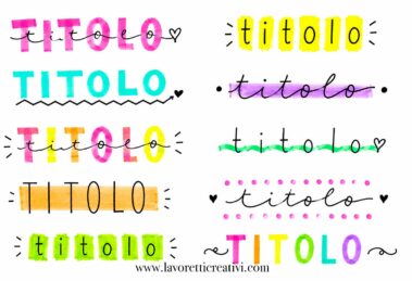 titoli carini con evidenziatori