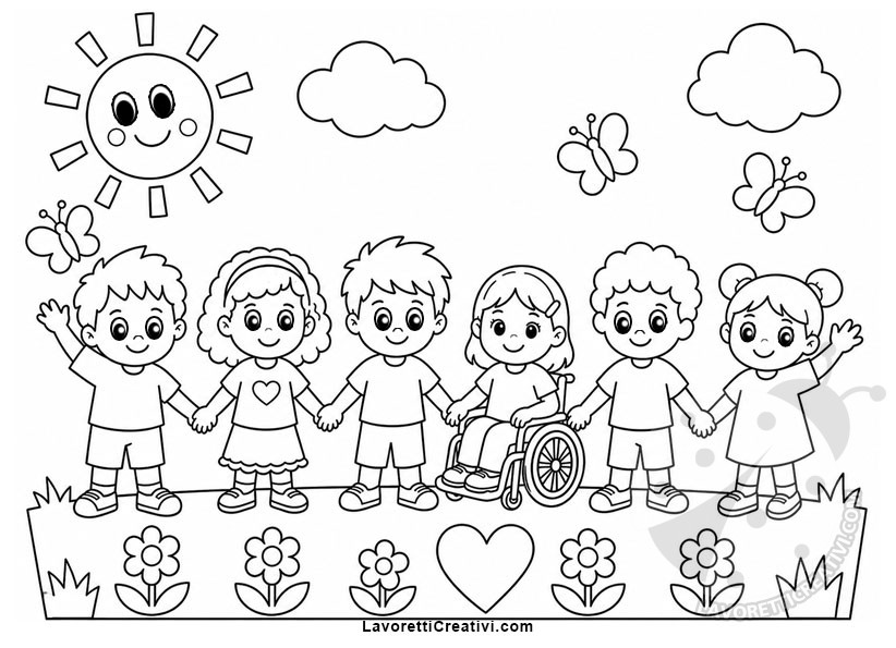 Bambini sorridenti da colorare 7 bambini sorridenti