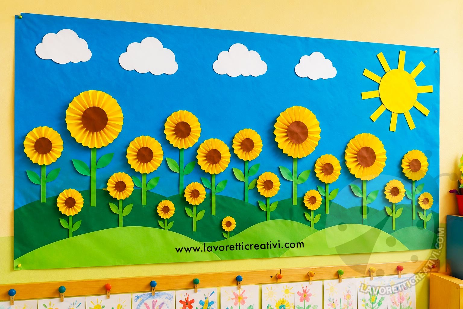 cartellone campo di girasoli