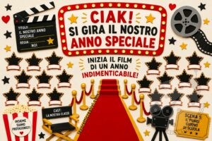 cartellone di accoglienza a tema cinema
