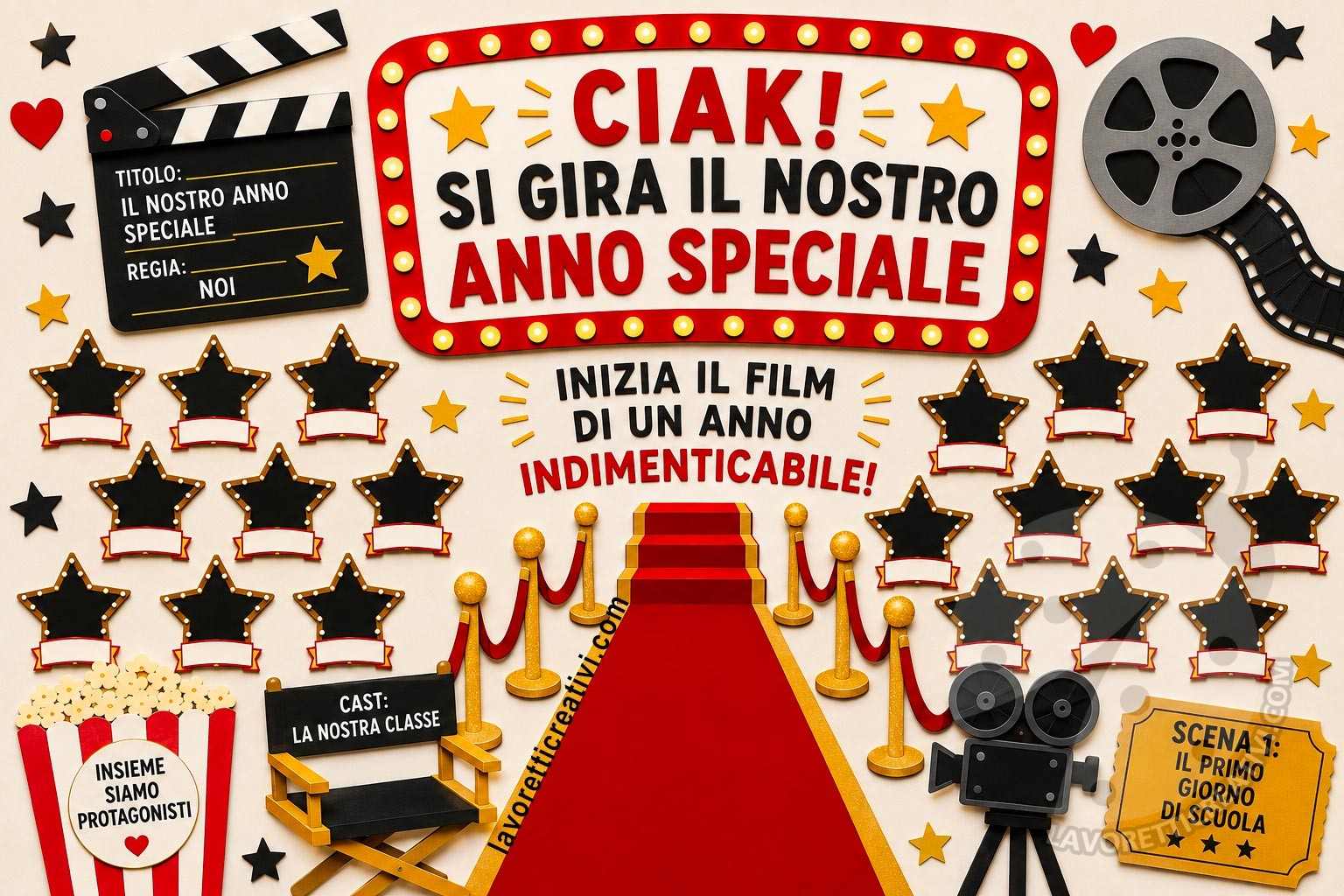 cartellone di accoglienza a tema cinema
