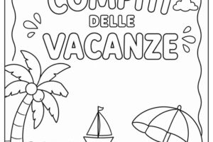 Copertina compiti per le vacanze estive da colorare 8 copertina compiti delle vacanze estive