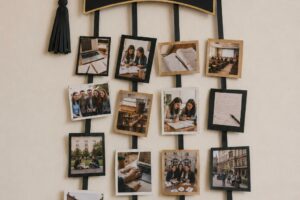 decorazione festa laurea con foto ricordo