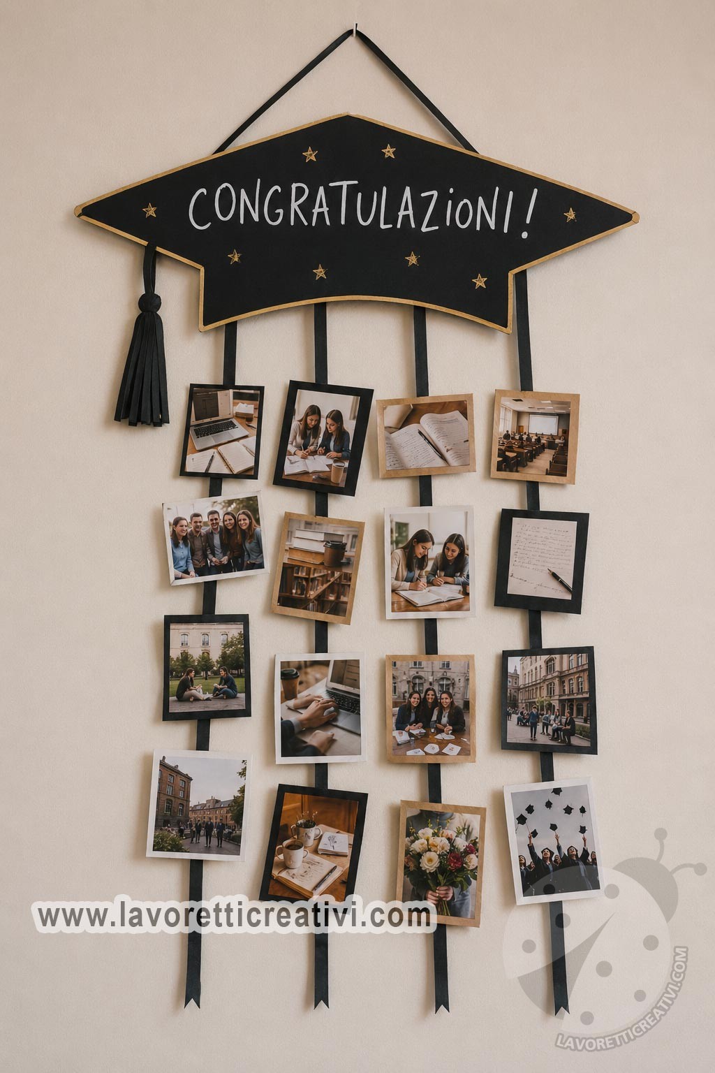 decorazione festa laurea con foto ricordo
