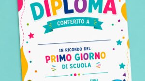 diploma ricordo primo giorno di scuola