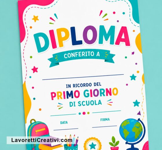 diploma ricordo primo giorno di scuola