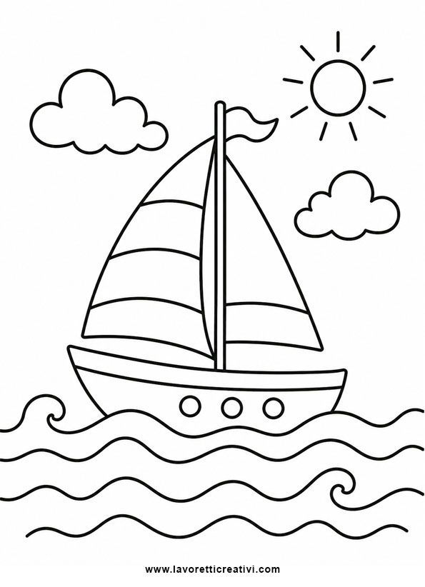 Disegni del mare da colorare 8 mare con barca a vela