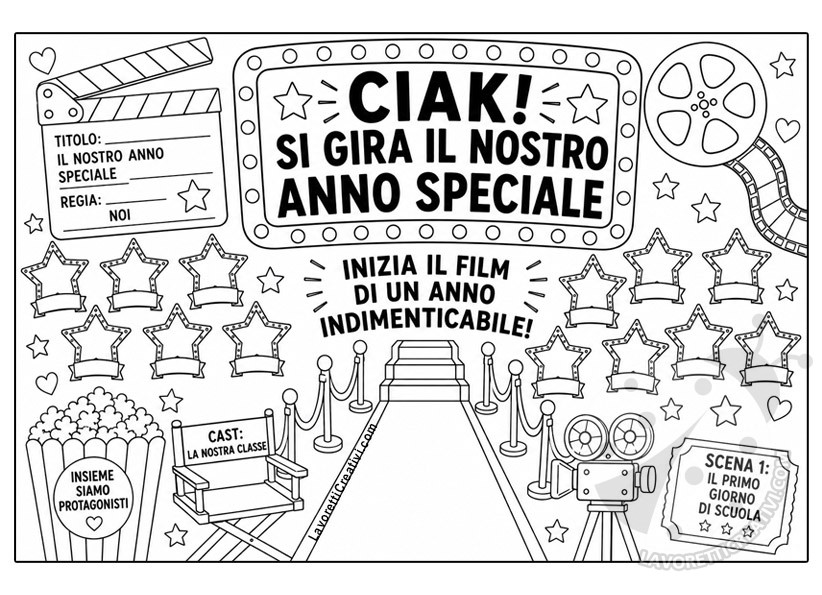 modello cartellone accoglienza tema cinema 1