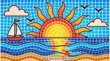 paesaggio marino a mosaico
