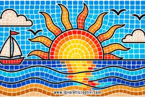 paesaggio marino a mosaico