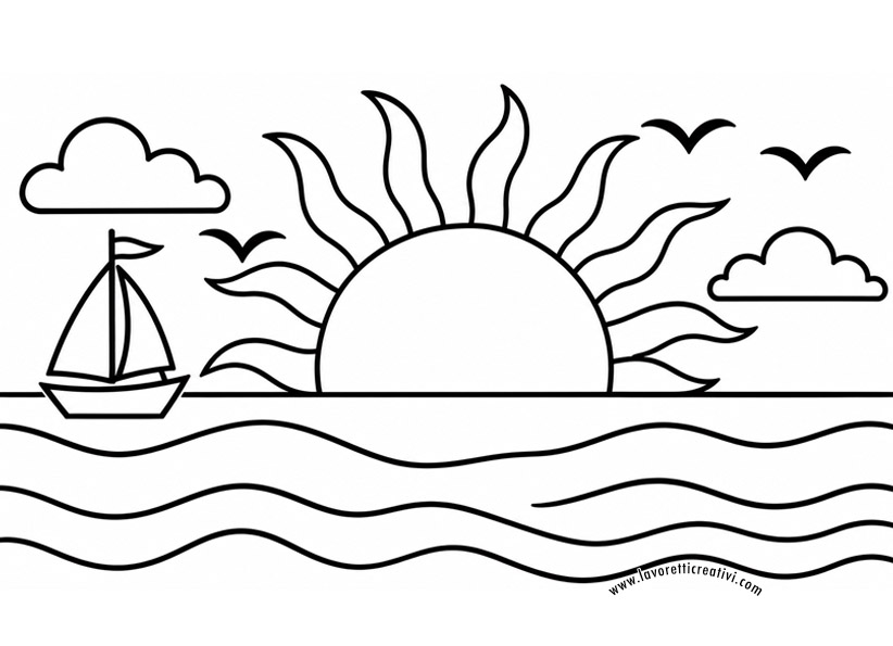 paesaggio marino al sorgere del sole