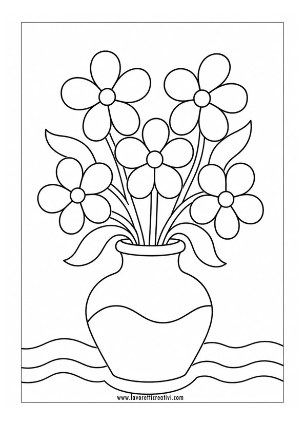 vaso con fiori stilizzati
