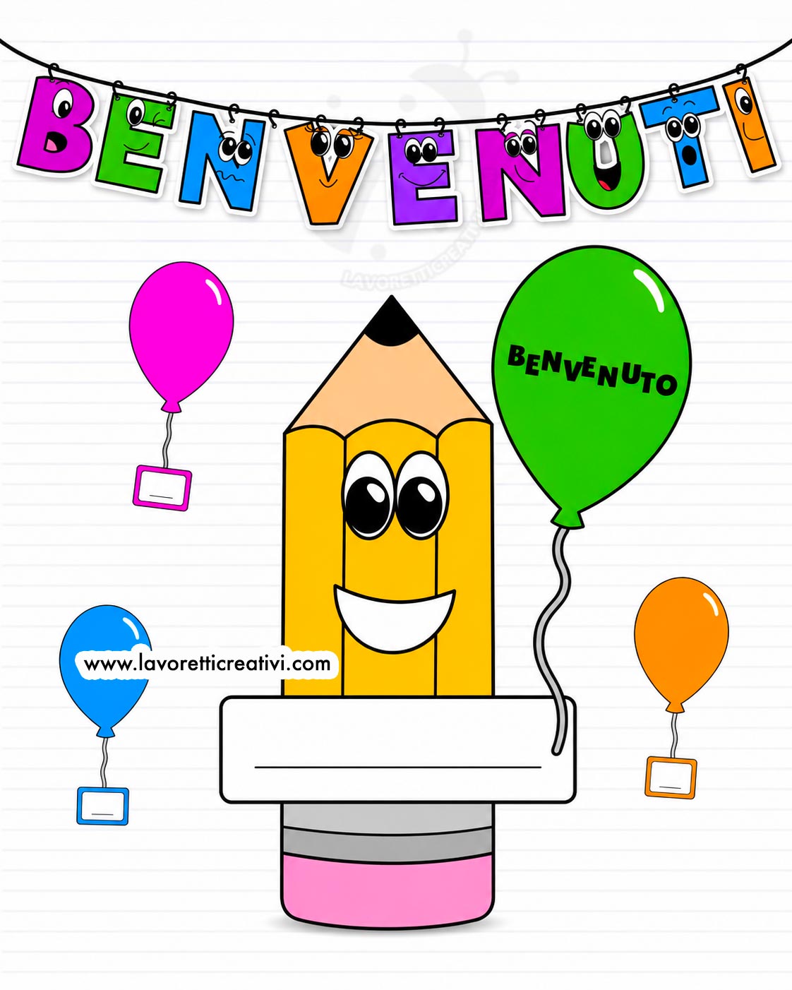 Accoglienza Scuola 2026 9 accoglienza scuola festone benvenuti matita palloncini