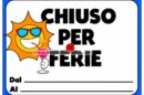 cartello chiuso per ferie con sole