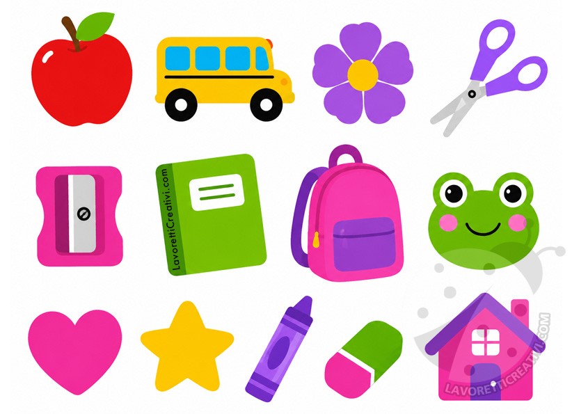 Clip art scuola 10 Clip art back to school con materiale scolastico e simpatici disegni