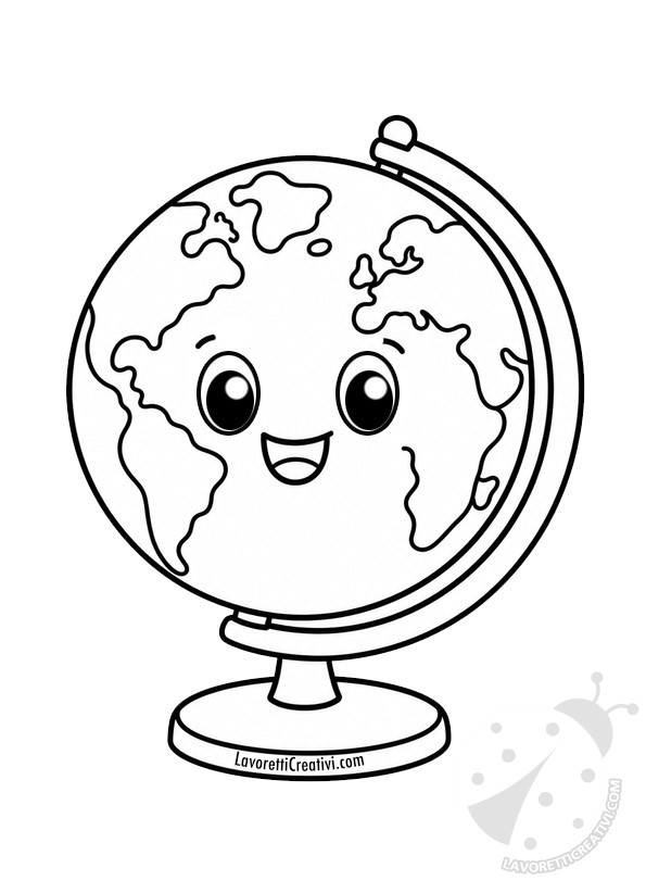 Mappamondo simpatico da colorare 7 mappamondo simpatico