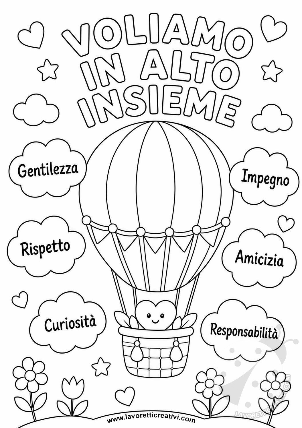 Voliamo in Alto Insieme – Scheda sui Valori per Bambini 7 mongolfiera voliamo in alto insieme