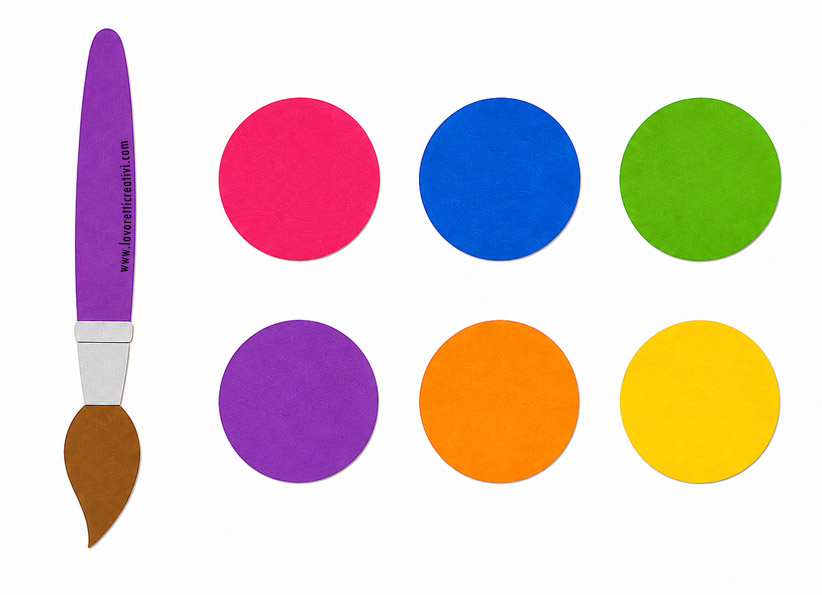 Decorazione da parete per la scuola dell’infanzia fai da te 9 pennello e cerchi colorati