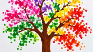 albero dei colori con cotton fioc