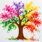 albero dei colori con cotton fioc