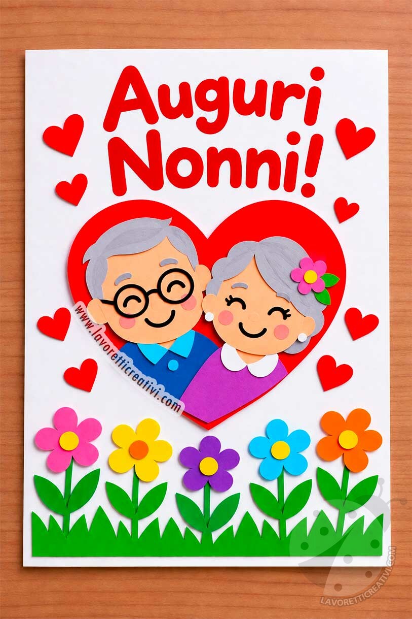 Biglietto fai da te per i nonni da colorare | Festa dei Nonni