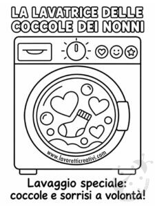 Lavatrice delle coccole dei nonni da colorare