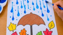 ombrello sotto la pioggia