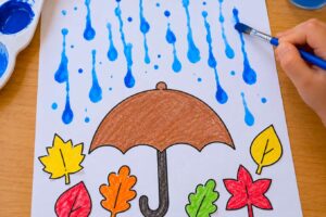 ombrello sotto la pioggia