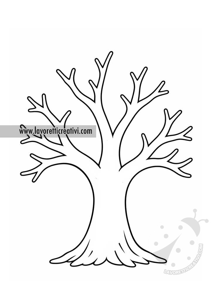 Albero con i cotton fioc 11 tronco albero disegno 1