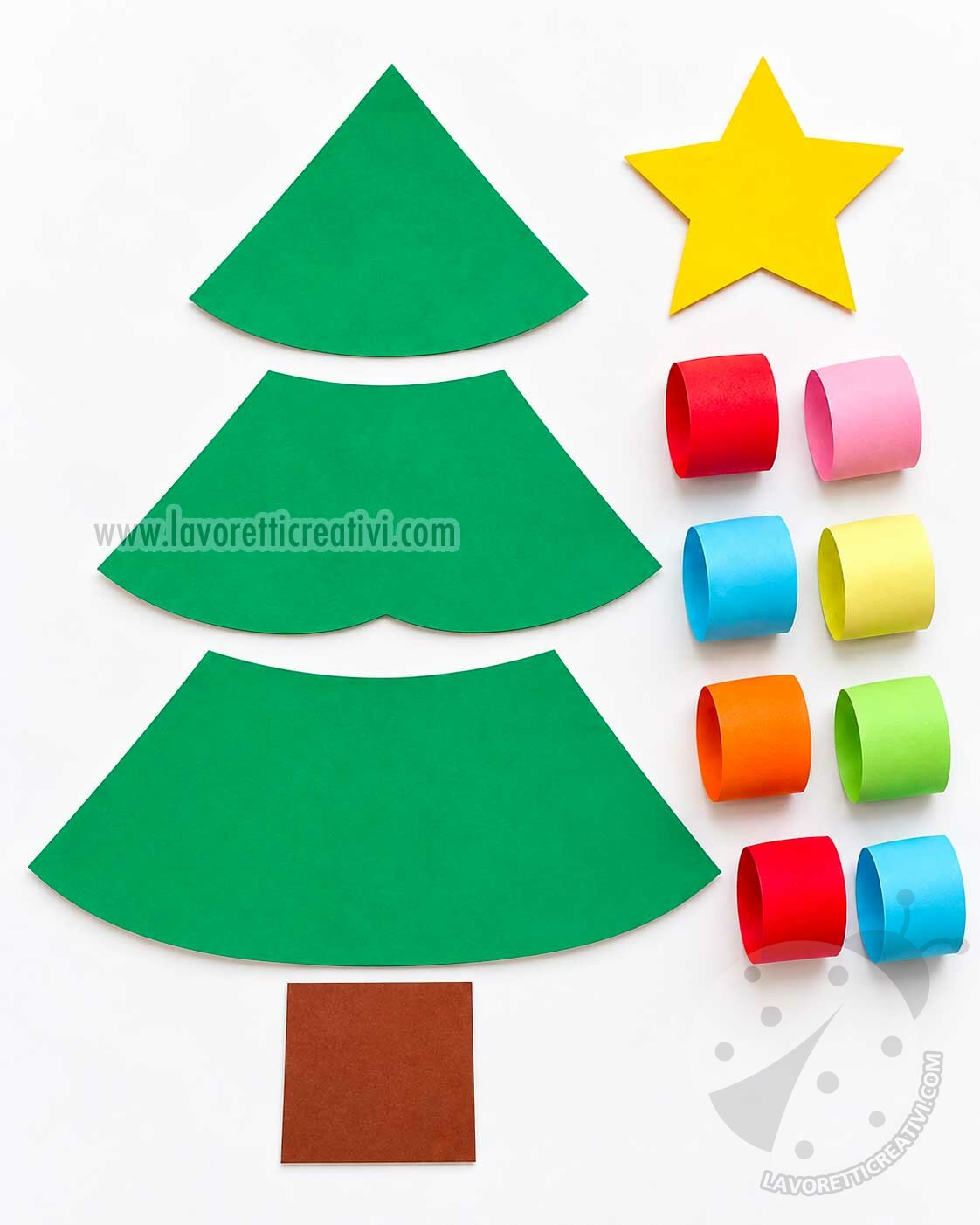 Albero di Natale scuola infanzia 8 Sagome albero di Natale e decorazioni di carta per bambini