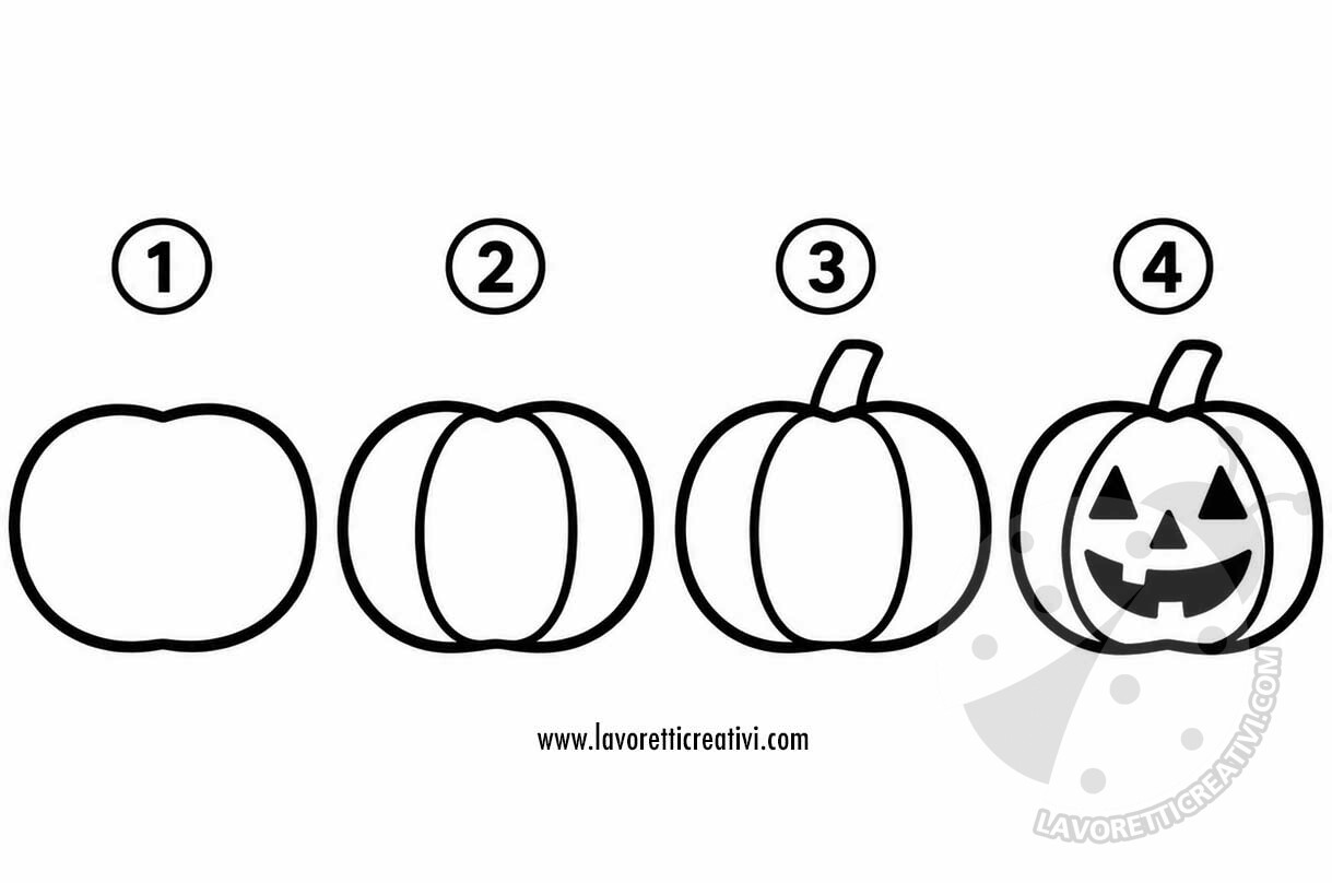 Come disegnare una zucca di Halloween facile in quattro passaggi con poche linee