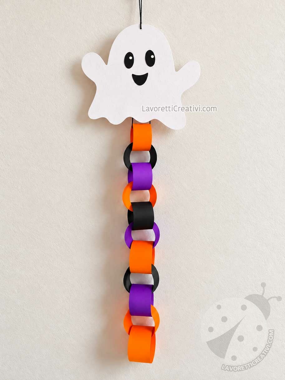 Addobbi di Halloween con catenelle di carta 8 fantasma con catenella di carta