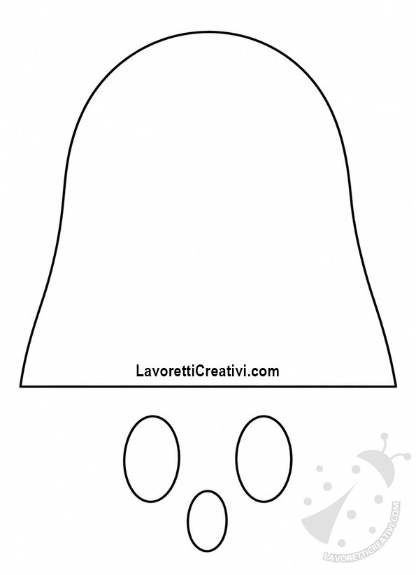 Fantasma con catenelle di carta 8 sagoma fantasma con bocca ovale