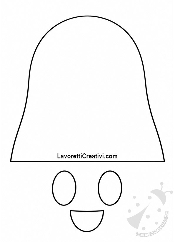 Fantasma con catenelle di carta 9 sagoma fantasma con bocca sorridente