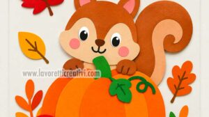 zucca con scoiattolo decorazione