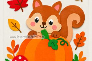 zucca con scoiattolo decorazione